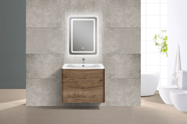 Тумба под раковину Vincea Paola 600 подвесная, 2 выкатных ящика soft close, V.Oak