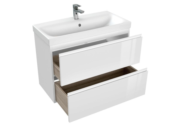 Тумба под раковину подвесная Cersanit MODUO 80 для MODUO SLIM 80 узкая белый, 64126