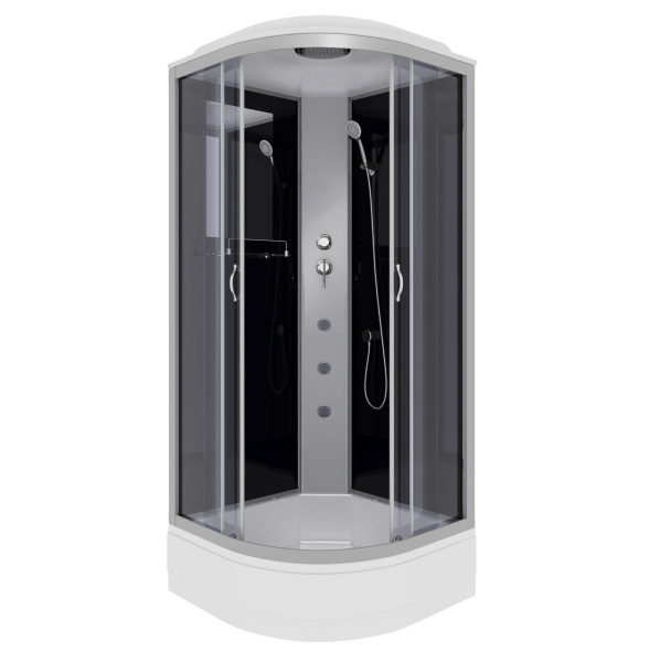 Душевая кабина Niagara Classic NG-3502-14G 100х100х215, низкий поддон 26 см, гидромассаж, стекло тонированное