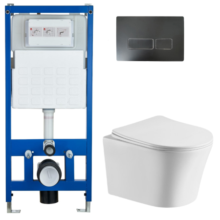Комплект № 1: CR555 + CR02BK с Унитазом ADIGE Aria подвесной безободковый Cerutti SPA CT7837