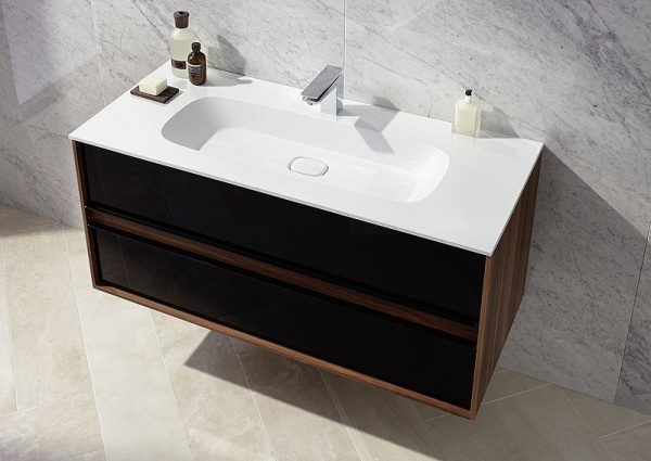 Тумба с раковиной VitrA Metropole 100 58183 сливовое дерево/черный