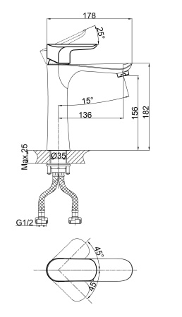 Смеситель для раковины D&K Venice Baciano DA1032601
