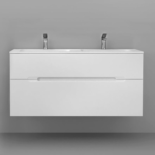 Тумба под раковину Jorno Modul 120 Mоl.01.122/P/W белый глянец
