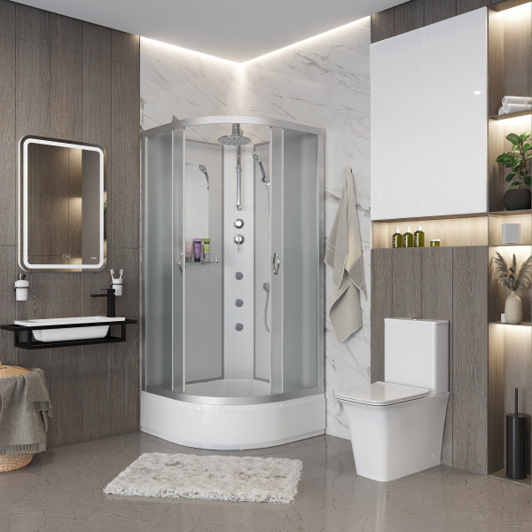 Душевая кабина Niagara Classic NG-3301-14BKTG 90х90х210-240, средний поддон 26 см, стекло матовое