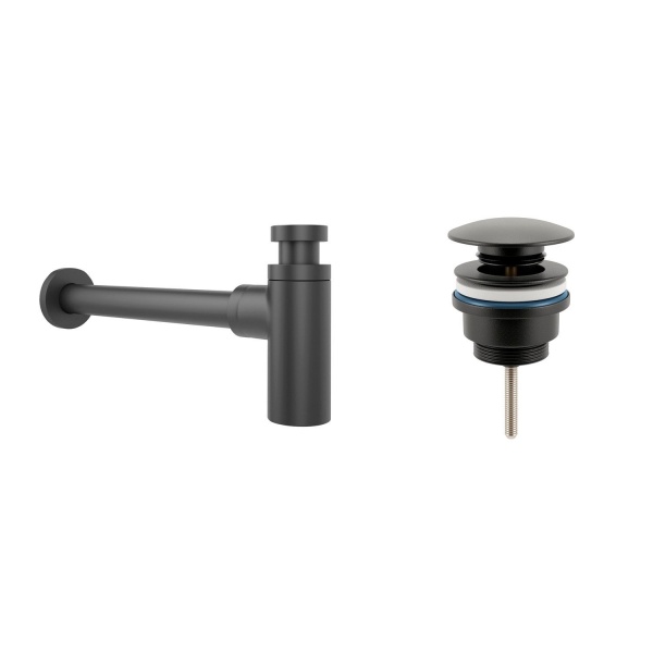 Комплект 3 в 1 Lavinia Boho Bathroom Sink 21520549: врезная фарфоровая раковина 60 см, металлический сифон, донный клапан