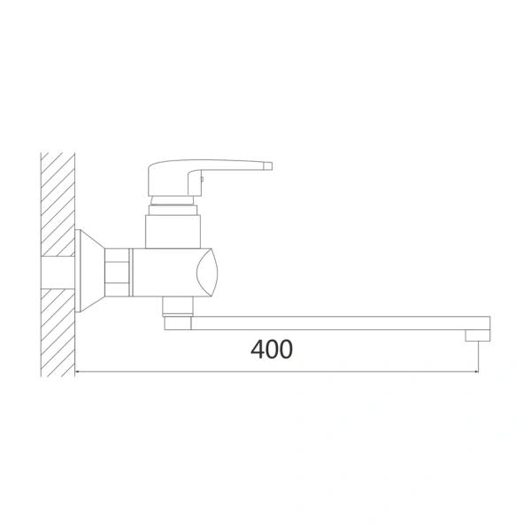 Смеситель для ванны Shevanik S5072T, оружейная сталь