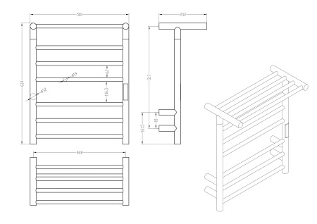 Полотенцесушитель RoxenBath Polly 11060-5062C электрический
