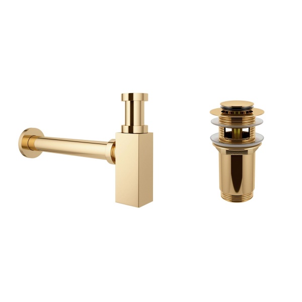 Комплект 3 в 1 Lavinia Boho Bathroom Sink 21520451: врезная фарфоровая раковина 60 см, металлический сифон, донный клапан