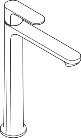 Hansgrohe Rebris S Смеситель для накладной раковины 240 CoolStart со сливным гарнитуром черный матовый 72580670
