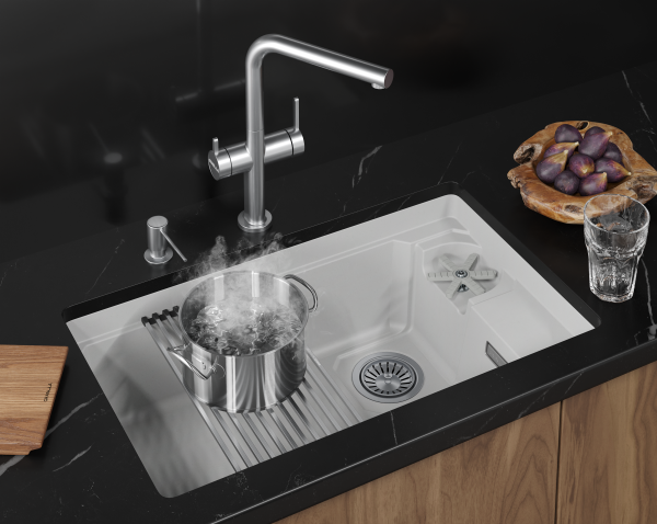 Мойка для кухни Granula Kitchen Space Rinzer 7309RU арктик, 73х45 см, прямоугольная