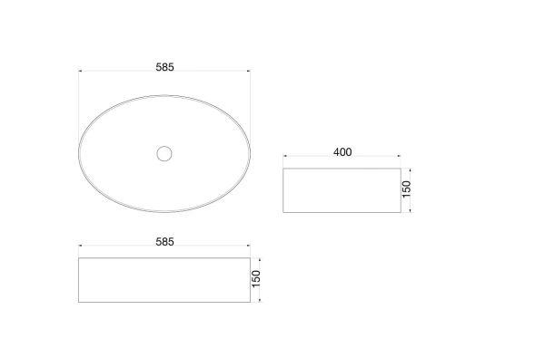 Раковина керамическая (накладная)  SantiLine SL-1074