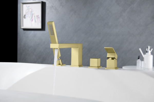 Смеситель на борт ванны TIMO Selene 2130/17Y, матовое золото