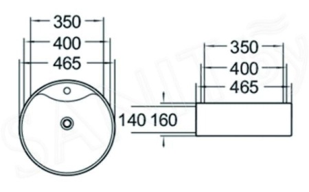 Раковина керамическая (накладная)  SantiLine SL-1070