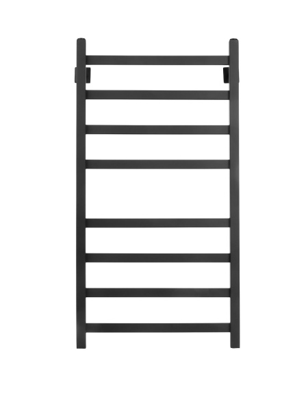 Полотенцесушитель водяной ARIANO Моко 100х53 черный матовый, 8 перекладин, американки угловые квадратные 1/2'х3/4' в комплекте