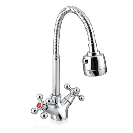 Смеситель для кухни с гибким изливом и режимом душ FRAP F4319, хром