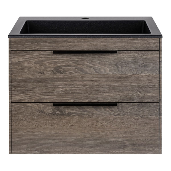 Тумба под раковину Vincea Chiara 2D 600 подвесная, 2 выкатных ящика soft-close, R.Oak