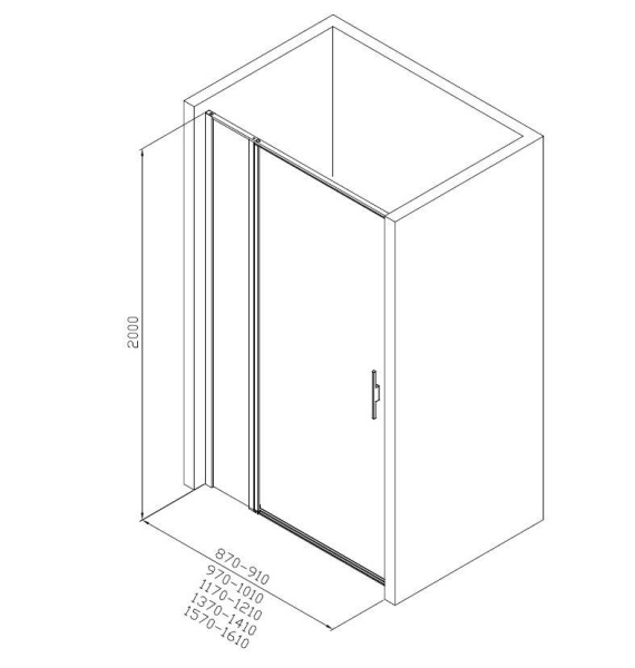 Душевая дверь Allen Brau Priority 160 3.31039.BBA черный браш
