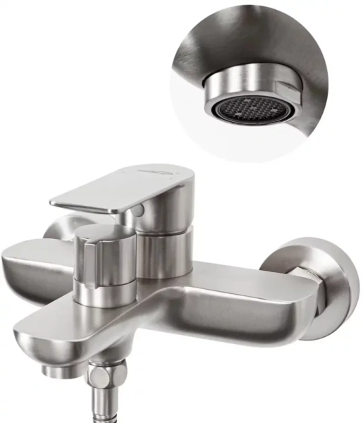 Смеситель для ванны с ручным душем Hansberge H4099 Никель