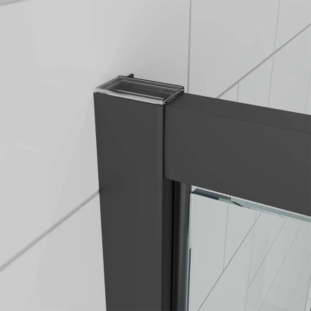 Душевая дверь Veconi Ottimo P30 B, 700x1900, черный матовый, стекло тонированное матовое