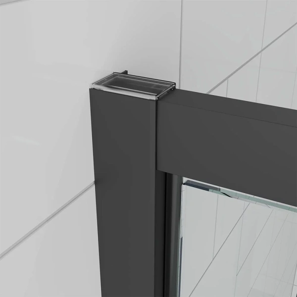 Душевая дверь Veconi Ottimo P30 B, 800x1900, черный матовый, стекло матовое