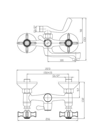 Смеситель для ванны Haiba HB3024