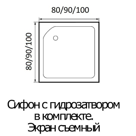 Поддон душевой Wemor 100/24 S квадратный 1000x1000x240 мм