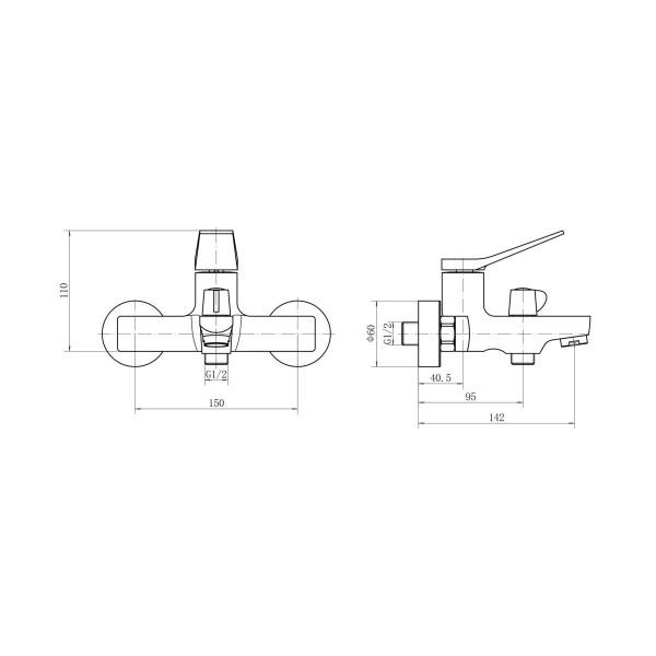 Смеситель для ванны FASHUN A3286-7, черный