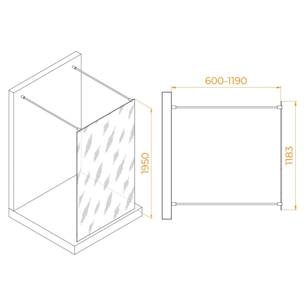 Душевая перегородка RGW WA-016 1200