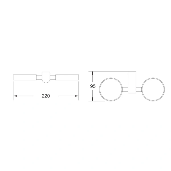 Стакан двойной для ванной комнаты Rose RG1722H, черный