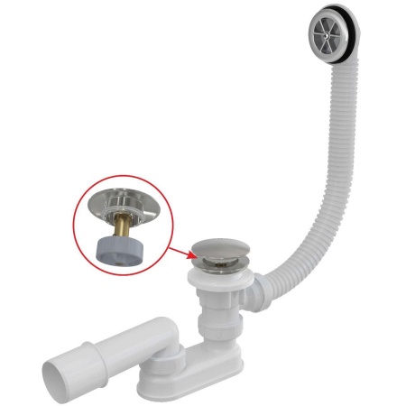 Сифон для ванны Alcaplast click/clack металл – пластик, A505CKM