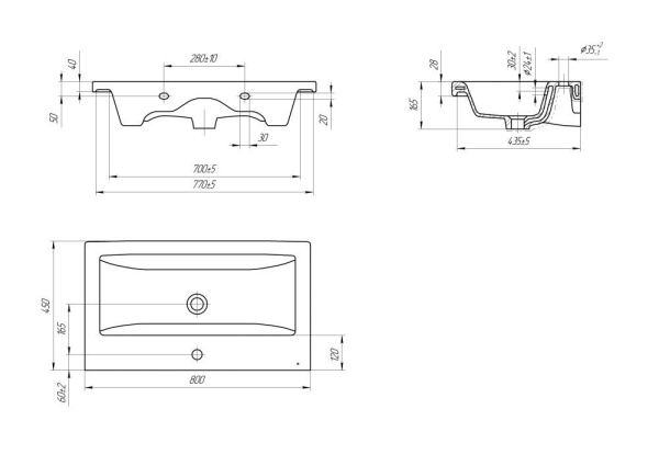 Раковина мебельная Cersanit COMO 80, S-UM-COM80/1-w