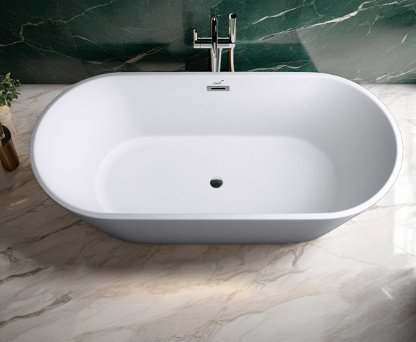 Ванна SKYE170 акриловая (1700x750x600) отдельностоящая, белая, со сливом-переливом Ceruttispa