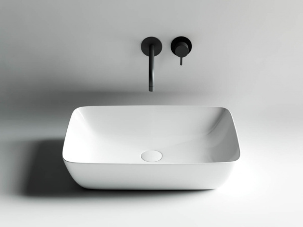 Умывальник Ceramicanova чаша FORM накладная прямоугольная 590x400x145мм