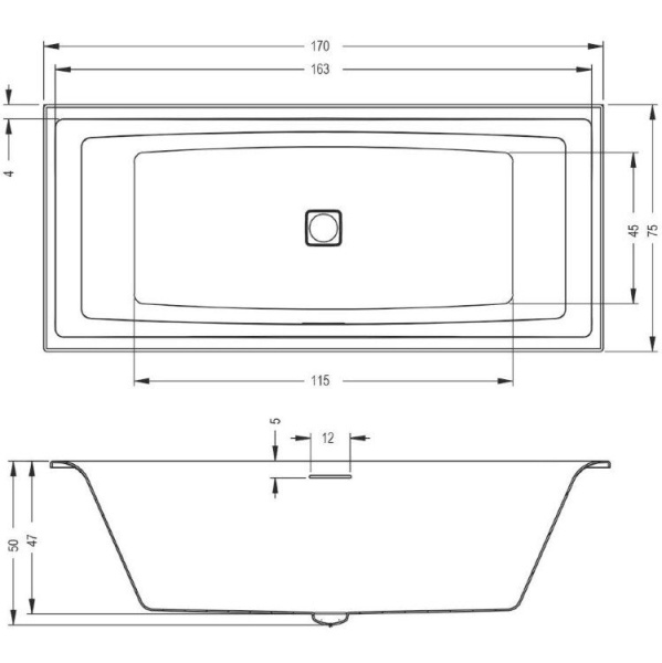 Акриловая ванна Riho Still Square R 170x75 BD13C0500000000