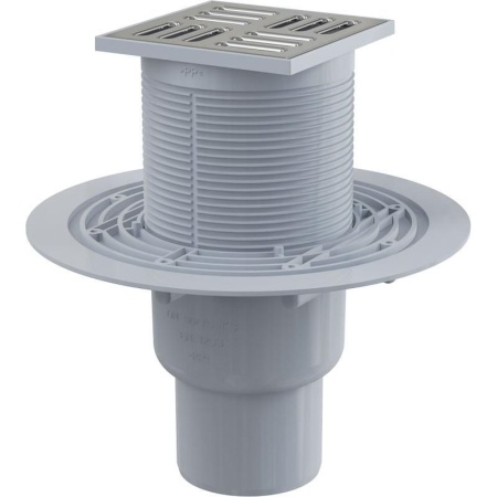 Сливной трап Alcaplast 105х105/50/75 подводка прямая решетка нерж.сталь комбинир. затвор APV2321