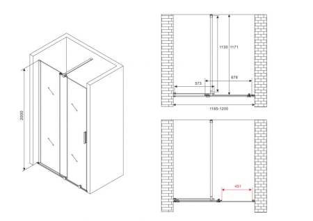 Душевая дверь ABBER Komfort AG90120