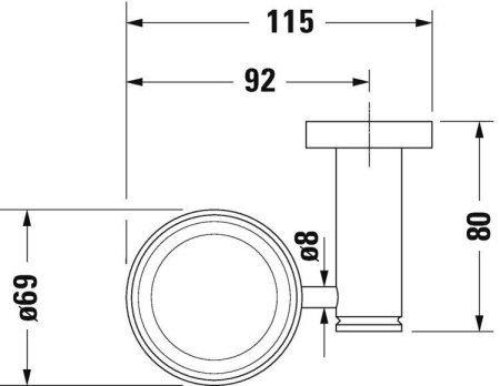 Держатель для стакана Duravit D-Code стакан слева 0099191000