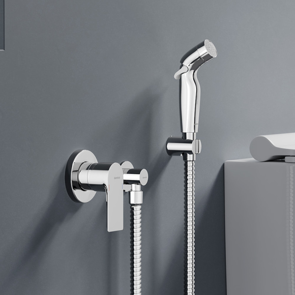 477510000 Apollo Смеситель Damixa монтируемый в стену с гигиеническим душем, хром