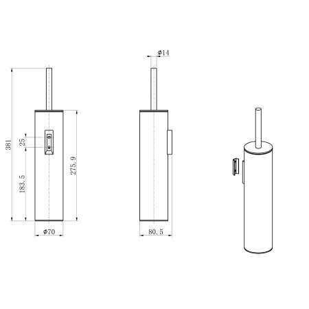 Туалетный ершик в комплекте WONZON & WOGHAND, Белый матовый (WW-V4601-MW)