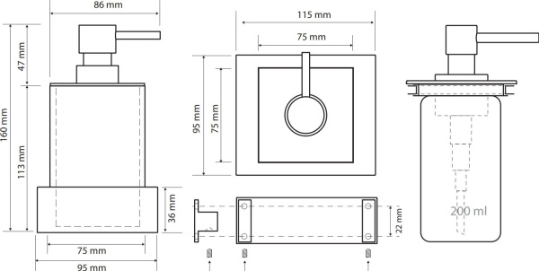 Дозатор для жидкого мыла Bemeta Gamma 145509012