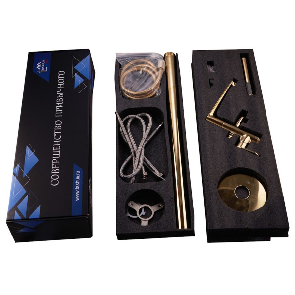 Смеситель для ванны напольный FASHUN A3085-35, золото