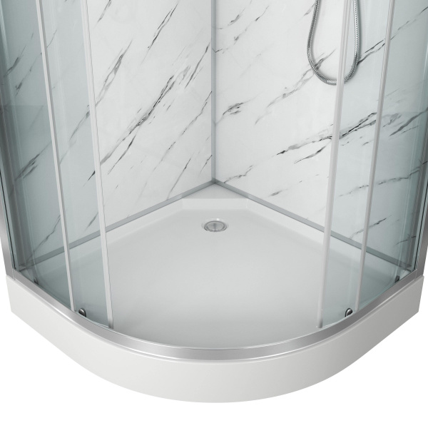 Душевая кабина Niagara Luхe NG-7702M 100х100х210, низкий поддон 15 см, стенки мрамор