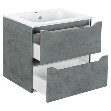 Тумба под раковину Vincea Norma 600 подвесная, 2 выкатных ящика soft close, Beton