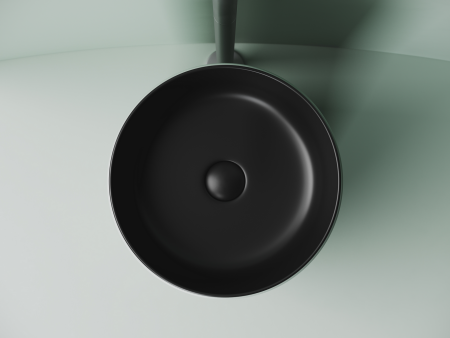 Раковина накладная круглая Элемент (Element) 356x356x135, цвет черный матовый