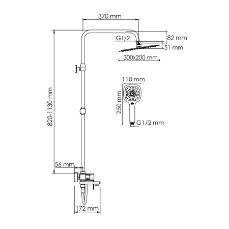 A177.069.065.087.CH Душевой комплект WasserKRAFT со смесителем