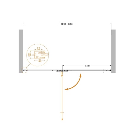 Душевая дверь Cezares LINER-B-12-120-C-Cr-L