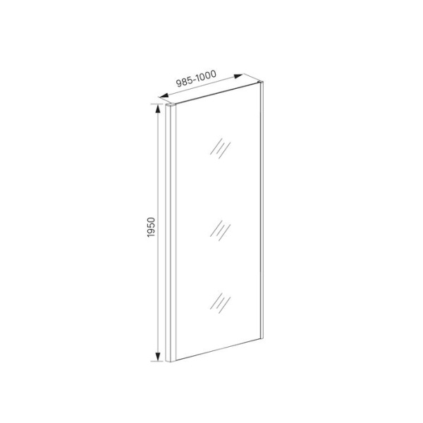Боковая панель, глянцевый ал. проф., 100х195, IDDIS Zodiac ZOD6CA0i23