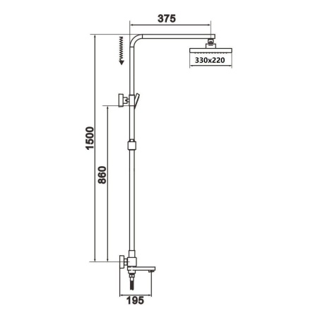 Душевая система Rose R1056, хром