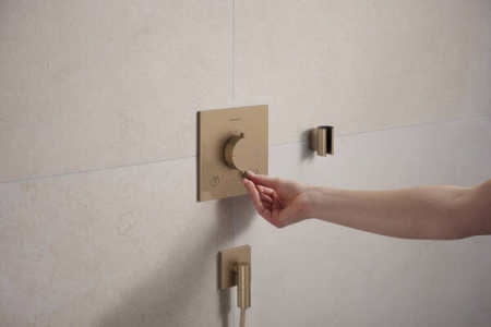 Настенная розетка с обратным клапаном Hansgrohe FixFit Fine E 28883140. матовая бронза 28883140