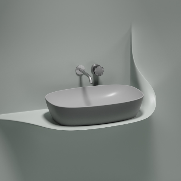 Умывальник Ceramicanova чаша накладная овальная (цвет Розовый Матовый) Element 600x380x138мм